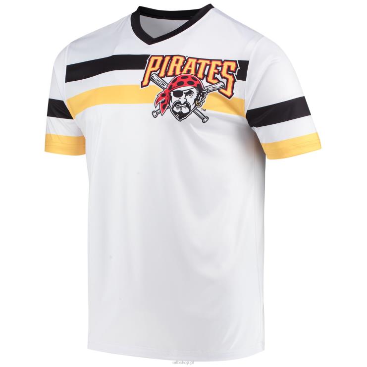 pittsburgh pirates szwy biała koszulka z dekoltem w szpic z kolekcji cooperstown mężczyźni 0J02V1528 MLB Jerseys