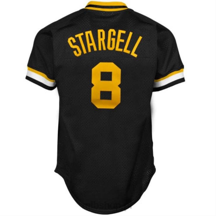 pittsburgh pirates willie stargell mitchell & ness czarna 1982 autentyczna kolekcja cooperstown siatkowa koszulka treningowa mrugnięcia mężczyźni 0J02V405 MLB Jerseys