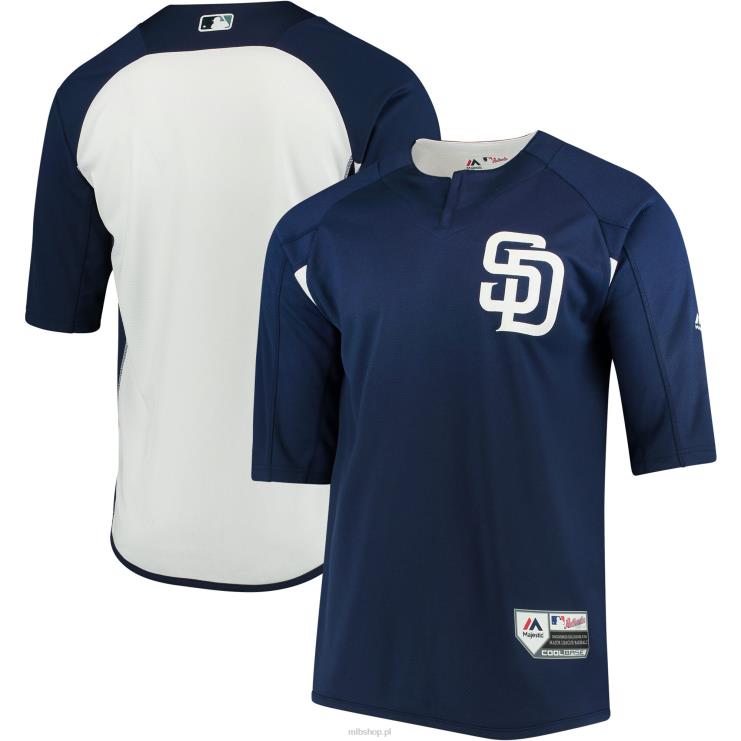 san diego padres majestatyczna granatowo-biała autentyczna kolekcja on-field koszulka treningowa z rękawami 3/4 mężczyźni 0J02V1062 MLB Jerseys