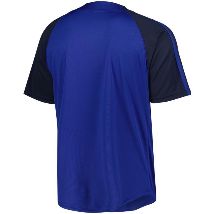 zapinana na guziki replika raglanowej koszulki toronto blue jays z przeszyciami królewskimi mężczyźni 0J02V1236 MLB Jerseys