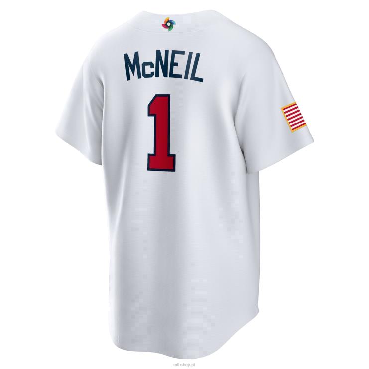 USA baseball jeff mcneil nike biała replika klasycznej koszulki baseballowej świata 2023 mężczyźni 0J02V876 MLB Jerseys