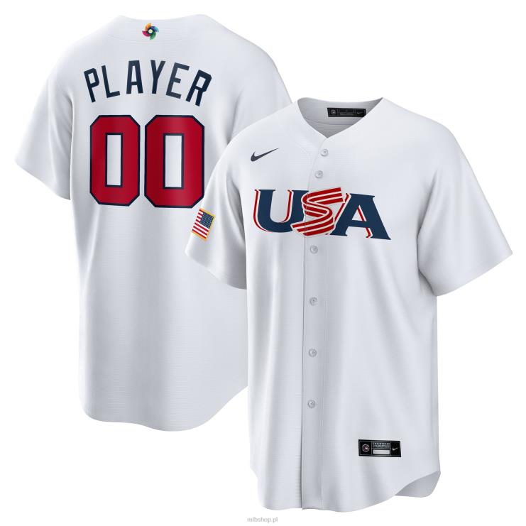 USA baseball nike biała replika koszulki World Baseball Classic 2023 typu pick-a-player mężczyźni 0J02V675 MLB Jerseys
