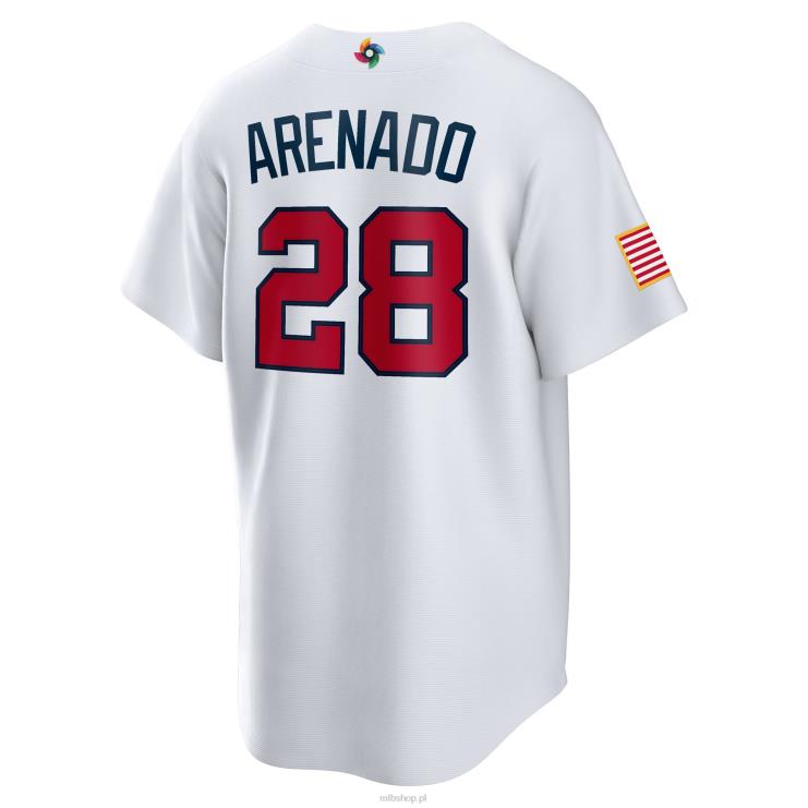 USA baseball nolan arenado nike biała replika klasycznej koszulki gracza World Baseball 2023 mężczyźni 0J02V723 MLB Jerseys