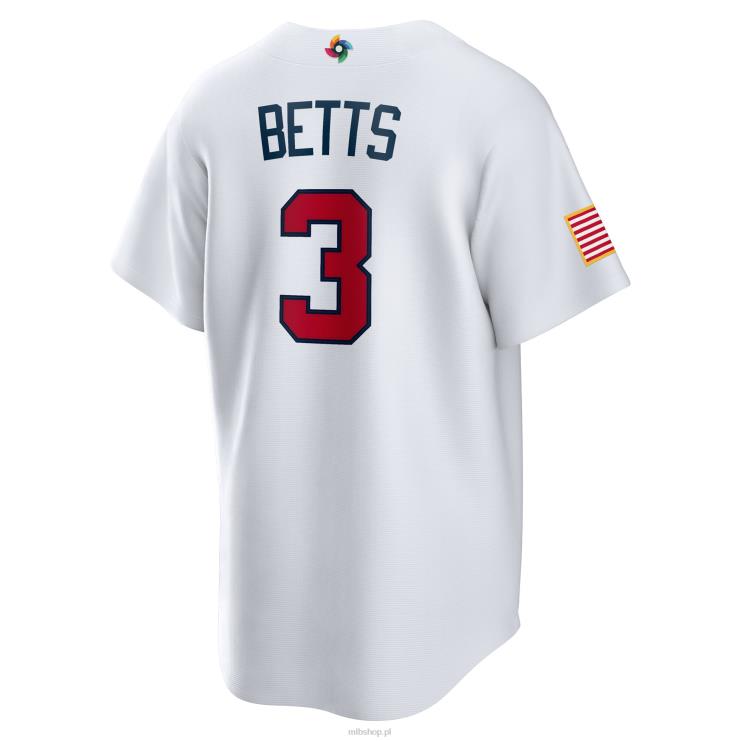 bejsbol usa mookie betts nike biała replika klasycznej koszulki World Baseball 2023 mężczyźni 0J02V680 MLB Jerseys