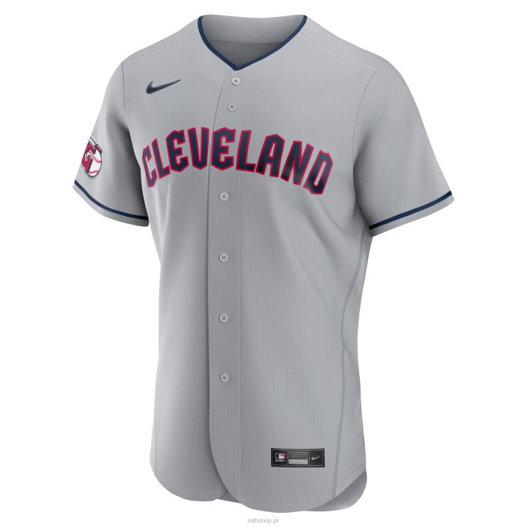 szara autentyczna koszulka drużynowa Cleveland Guardians Nike mężczyźni 0J02V713 MLB Jerseys