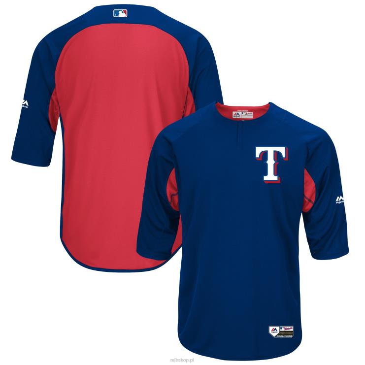 texas rangers majestatyczna królewska/czerwona autentyczna kolekcja on-field koszulka treningowa z rękawami 3/4 mężczyźni 0J02V1395 MLB Jerseys