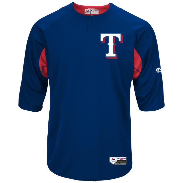 texas rangers majestatyczna królewska/czerwona autentyczna kolekcja on-field koszulka treningowa z rękawami 3/4 mężczyźni 0J02V1395 MLB Jerseys