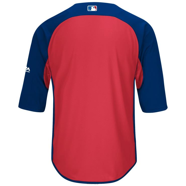 texas rangers majestatyczna królewska/czerwona autentyczna kolekcja on-field koszulka treningowa z rękawami 3/4 mężczyźni 0J02V1395 MLB Jerseys