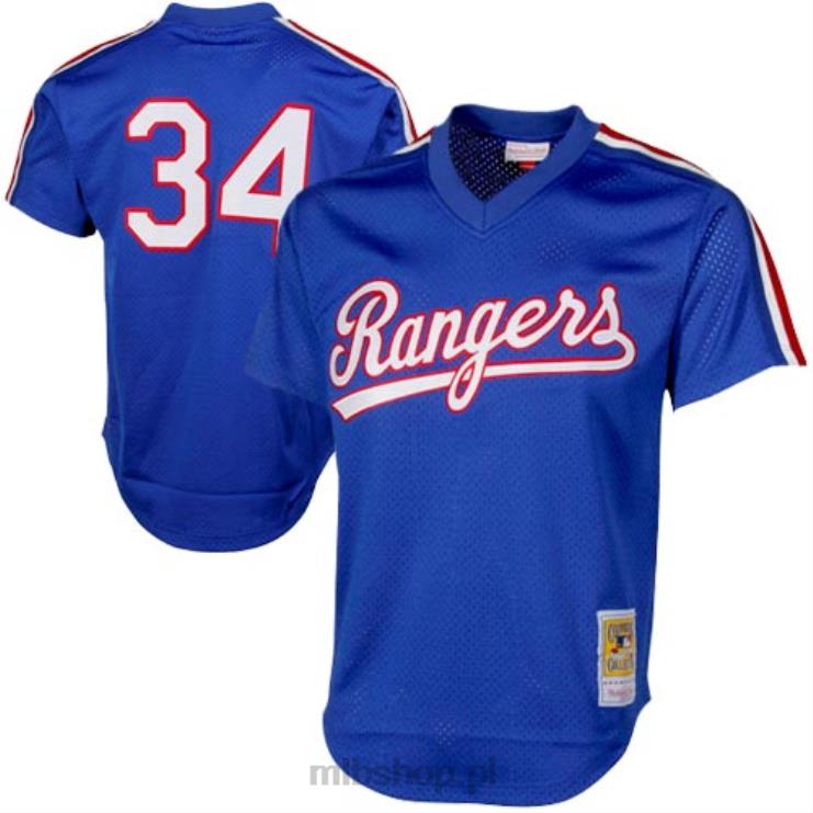 texas rangers nolan ryan mitchell & ness royal 1989 autentyczna kolekcja cooperstown siatkowa koszulka treningowa mrugnięcia mężczyźni 0J02V586 MLB Jerseys