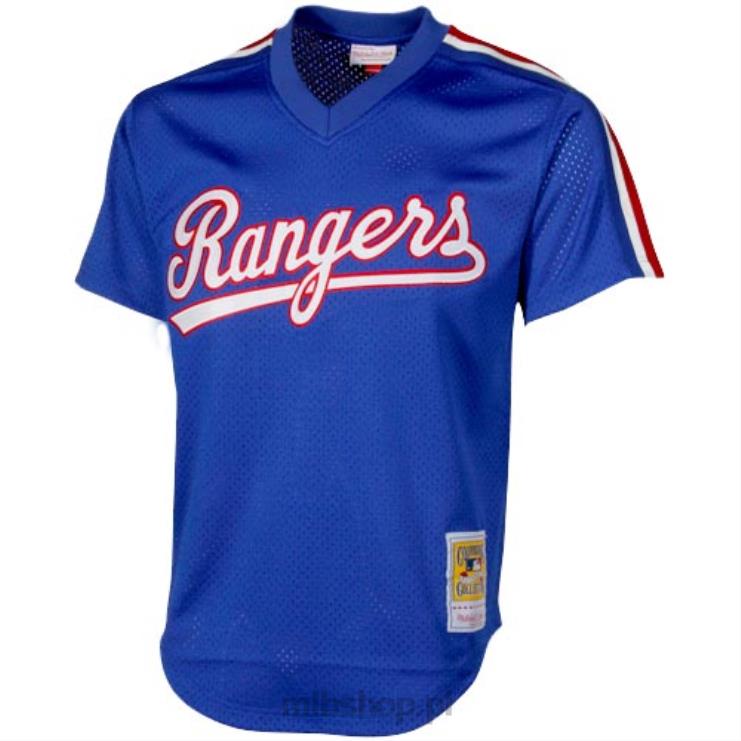 texas rangers nolan ryan mitchell & ness royal 1989 autentyczna kolekcja cooperstown siatkowa koszulka treningowa mrugnięcia mężczyźni 0J02V586 MLB Jerseys