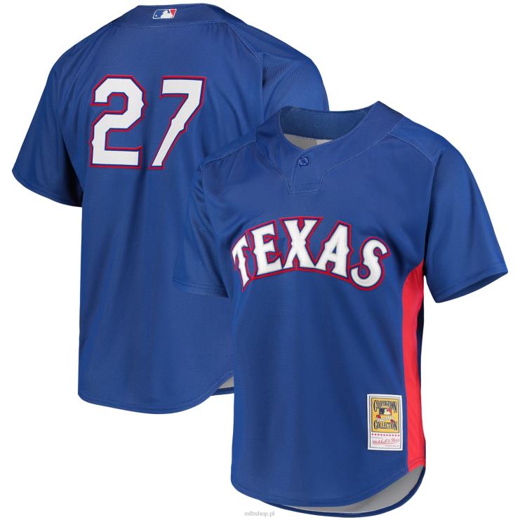 texas rangers vladimir guerrero mitchell & ness kolekcja royal cooperstown siatkowa koszulka treningowa mrugnięcia mężczyźni 0J02V1204 MLB Jerseys