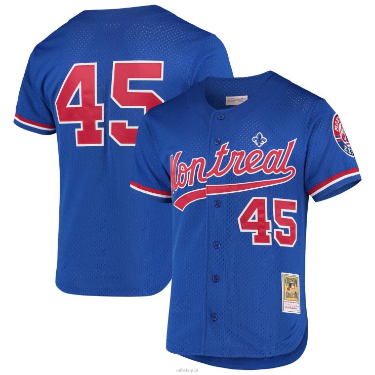 montreal expos pedro martinez mitchell & ness niebieski 1997 cooperstown kolekcja siatkowa koszulka treningowa mrugnięcia mężczyźni 0J02V1125 MLB Jerseys