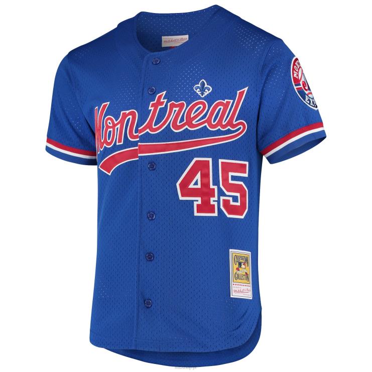 montreal expos pedro martinez mitchell & ness niebieski 1997 cooperstown kolekcja siatkowa koszulka treningowa mrugnięcia mężczyźni 0J02V1125 MLB Jerseys