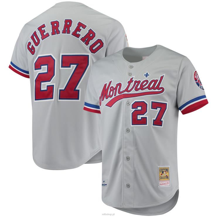 montreal expos vladimir guerrero mitchell & ness szara autentyczna koszulka z kolekcji cooperstown mężczyźni 0J02V947 MLB Jerseys