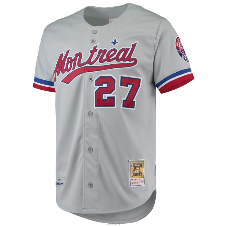 montreal expos vladimir guerrero mitchell & ness szara autentyczna koszulka z kolekcji cooperstown mężczyźni 0J02V947 MLB Jerseys
