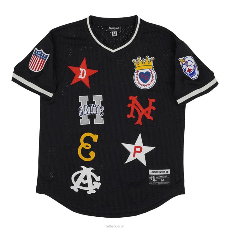 Negro League Baseball Rings & Crwns replika czarnej koszulki z dekoltem w szpic mężczyźni 0J02V1241 MLB Jerseys