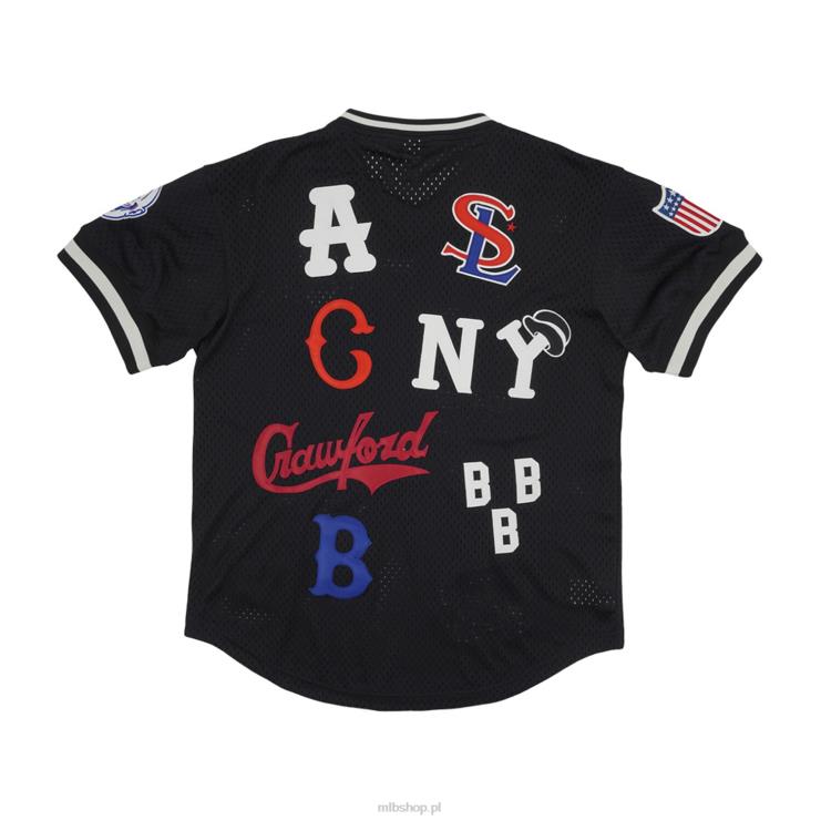Negro League Baseball Rings & Crwns replika czarnej koszulki z dekoltem w szpic mężczyźni 0J02V1241 MLB Jerseys