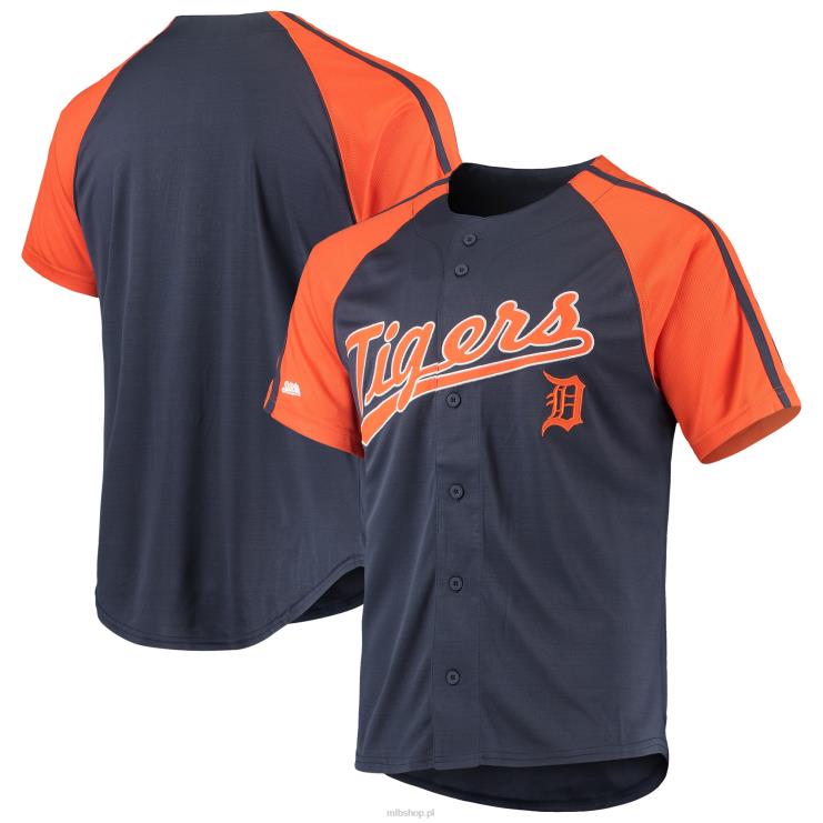 Detroit Tigers szwy granatowa zapinana na guziki replika koszulki raglanowej mężczyźni 0J02V948 MLB Jerseys
