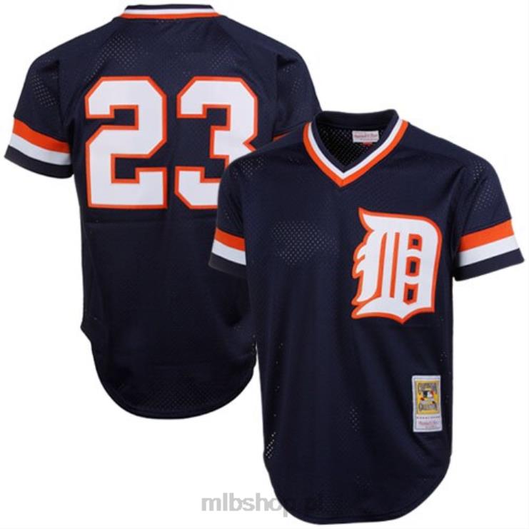 detroit tigers kirk gibson mitchell & ness granatowy 1984 autentyczna kolekcja cooperstown siatkowa koszulka treningowa mrugnięcia mężczyźni 0J02V588 MLB Jerseys