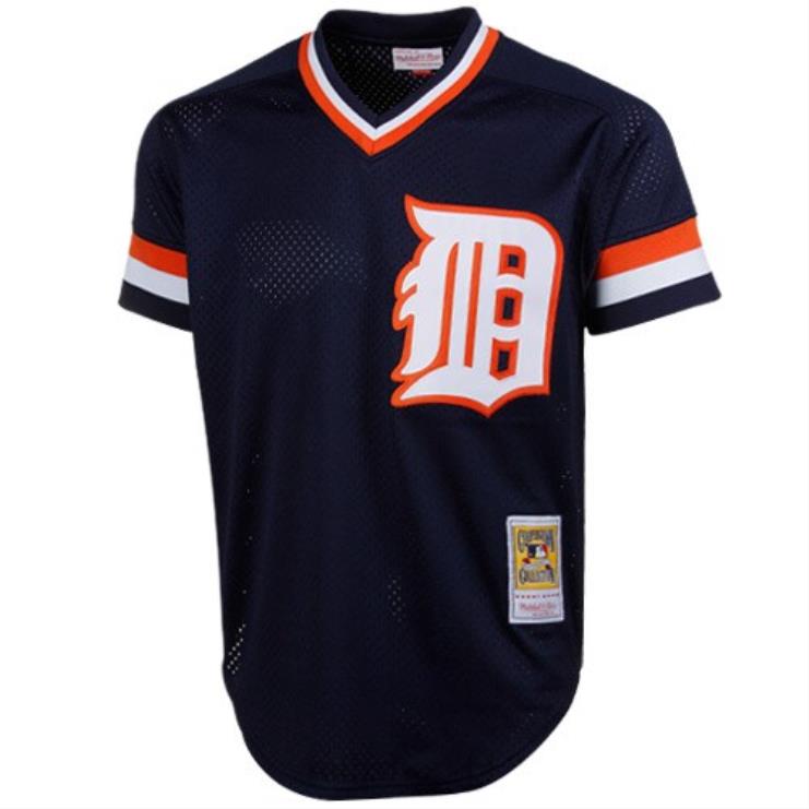 detroit tigers kirk gibson mitchell & ness granatowy 1984 autentyczna kolekcja cooperstown siatkowa koszulka treningowa mrugnięcia mężczyźni 0J02V588 MLB Jerseys