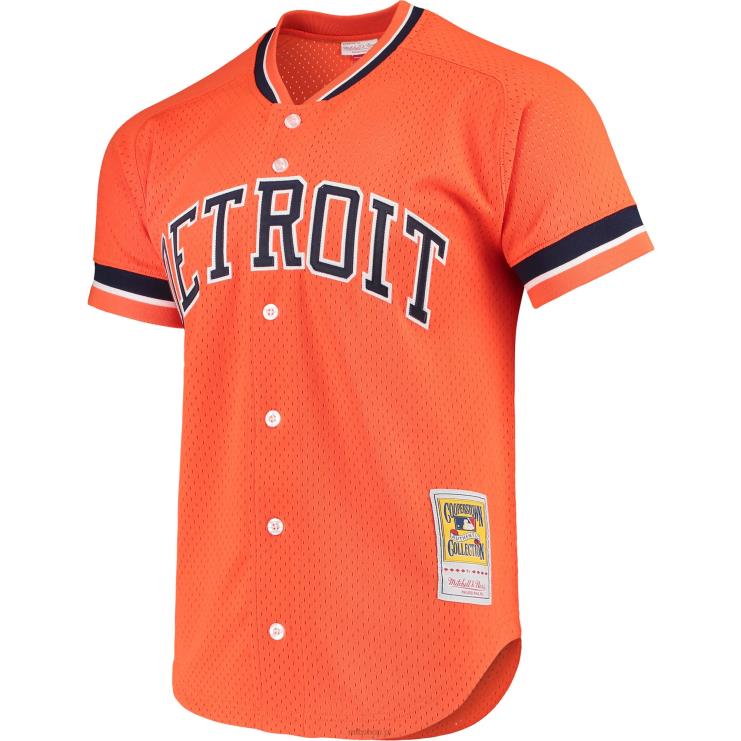 detroit tigers kirk gibson mitchell & ness pomarańczowa moda kolekcja cooperstown siatkowa koszulka treningowa mrugnięcia mężczyźni 0J02V806 MLB Jerseys