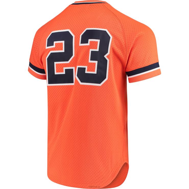 detroit tigers kirk gibson mitchell & ness pomarańczowa moda kolekcja cooperstown siatkowa koszulka treningowa mrugnięcia mężczyźni 0J02V806 MLB Jerseys