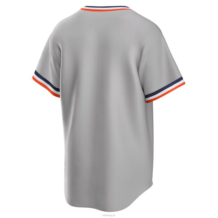 szara koszulka drużyny Detroit Tigers z kolekcji Road Cooperstown Nike mężczyźni 0J02V1104 MLB Jerseys