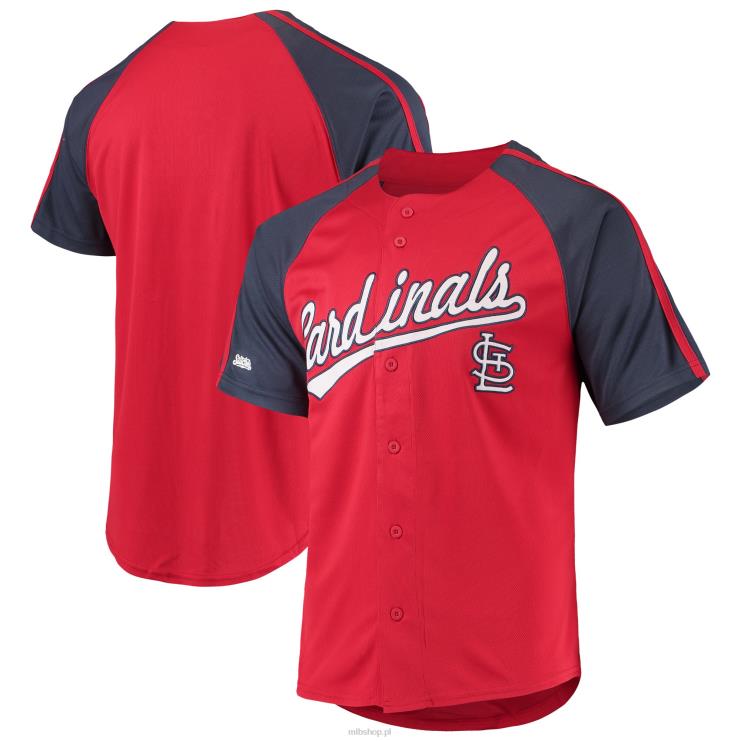 ul. Louis Cardinals szyje czerwoną replikę raglanowej koszulki zapinanej na guziki mężczyźni 0J02V1119 MLB Jerseys
