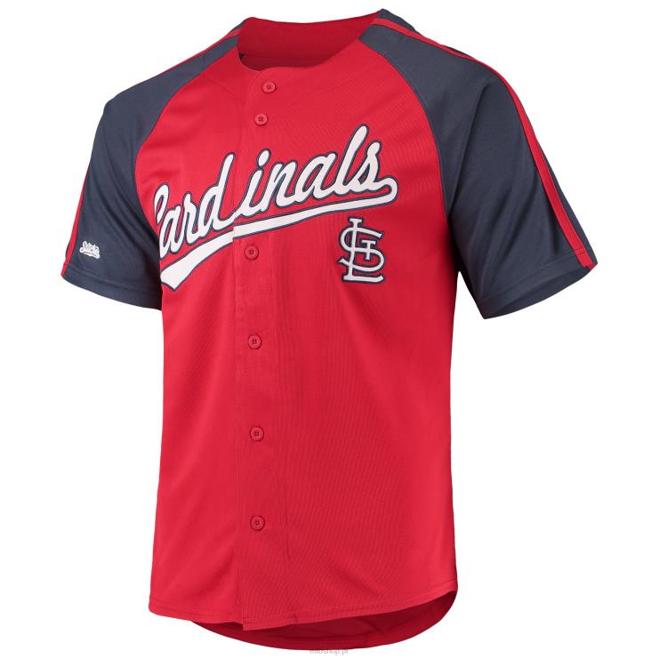 ul. Louis Cardinals szyje czerwoną replikę raglanowej koszulki zapinanej na guziki mężczyźni 0J02V1119 MLB Jerseys