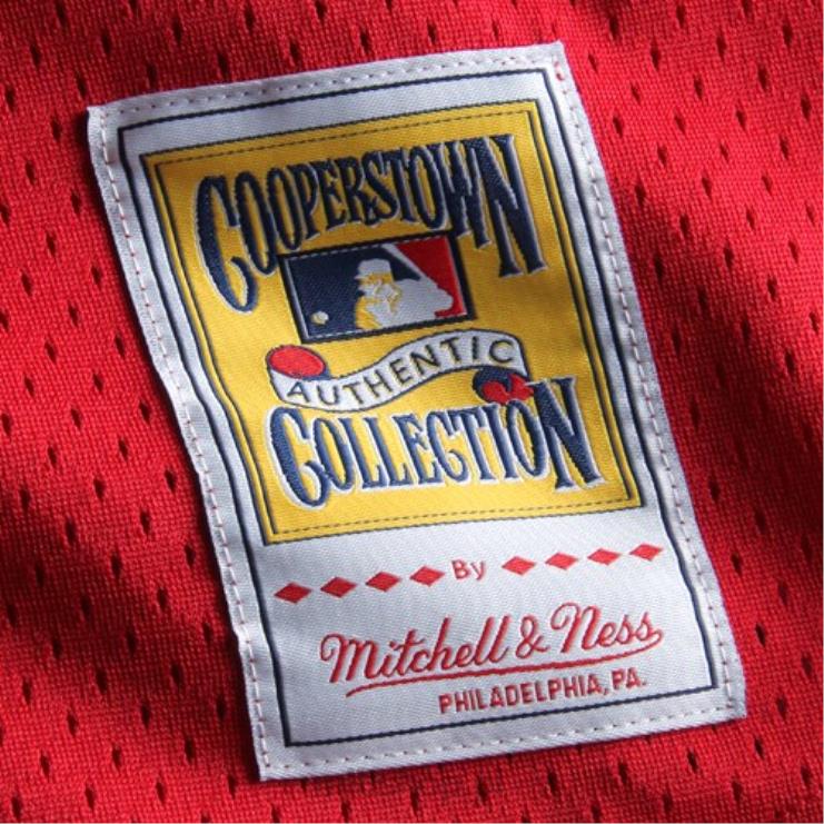 ul. louis cardinals ozzie smith mitchell & ness czerwona koszulka treningowa z siateczki cooperstown mężczyźni 0J02V987 MLB Jerseys
