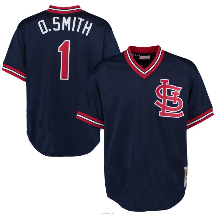 ul. louis cardinals ozzie smith mitchell & ness granatowy 1994 autentyczna kolekcja cooperstown siatkowa koszulka treningowa mrugnięcia mężczyźni 0J02V787 MLB Jerseys