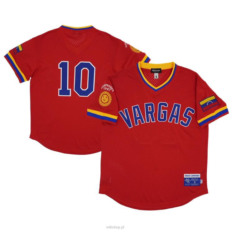 vargas campeones #10 rings & crwns replika czerwonej koszulki z siateczką z dekoltem w szpic mężczyźni 0J02V1477 MLB Jerseys