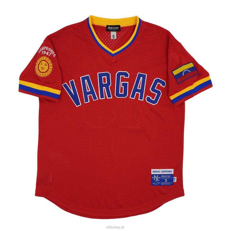 vargas campeones #10 rings & crwns replika czerwonej koszulki z siateczką z dekoltem w szpic mężczyźni 0J02V1477 MLB Jerseys