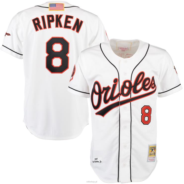 Baltimore orioles cal ripken mitchell & ness biała autentyczna koszulka domowa mężczyźni 0J02V820 MLB Jerseys