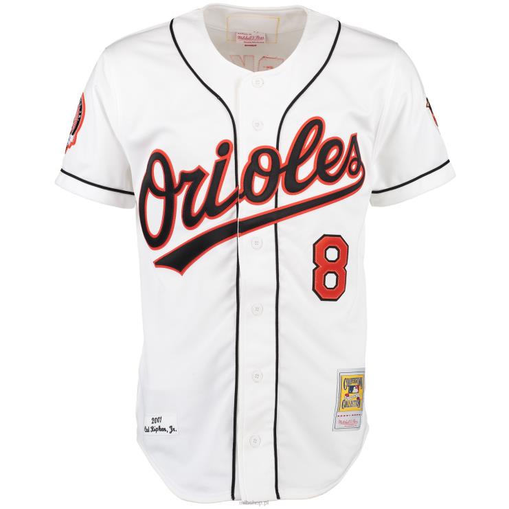 Baltimore orioles cal ripken mitchell & ness biała autentyczna koszulka domowa mężczyźni 0J02V820 MLB Jerseys
