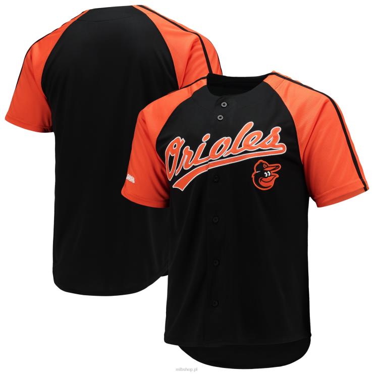 baltimore orioles szwy czarna replika raglanowej koszulki zapinanej na guziki mężczyźni 0J02V1147 MLB Jerseys